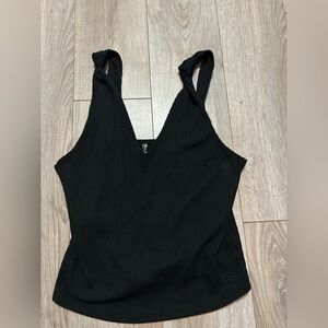 Miss Me Black Fitted Ribbed Bodysuit
